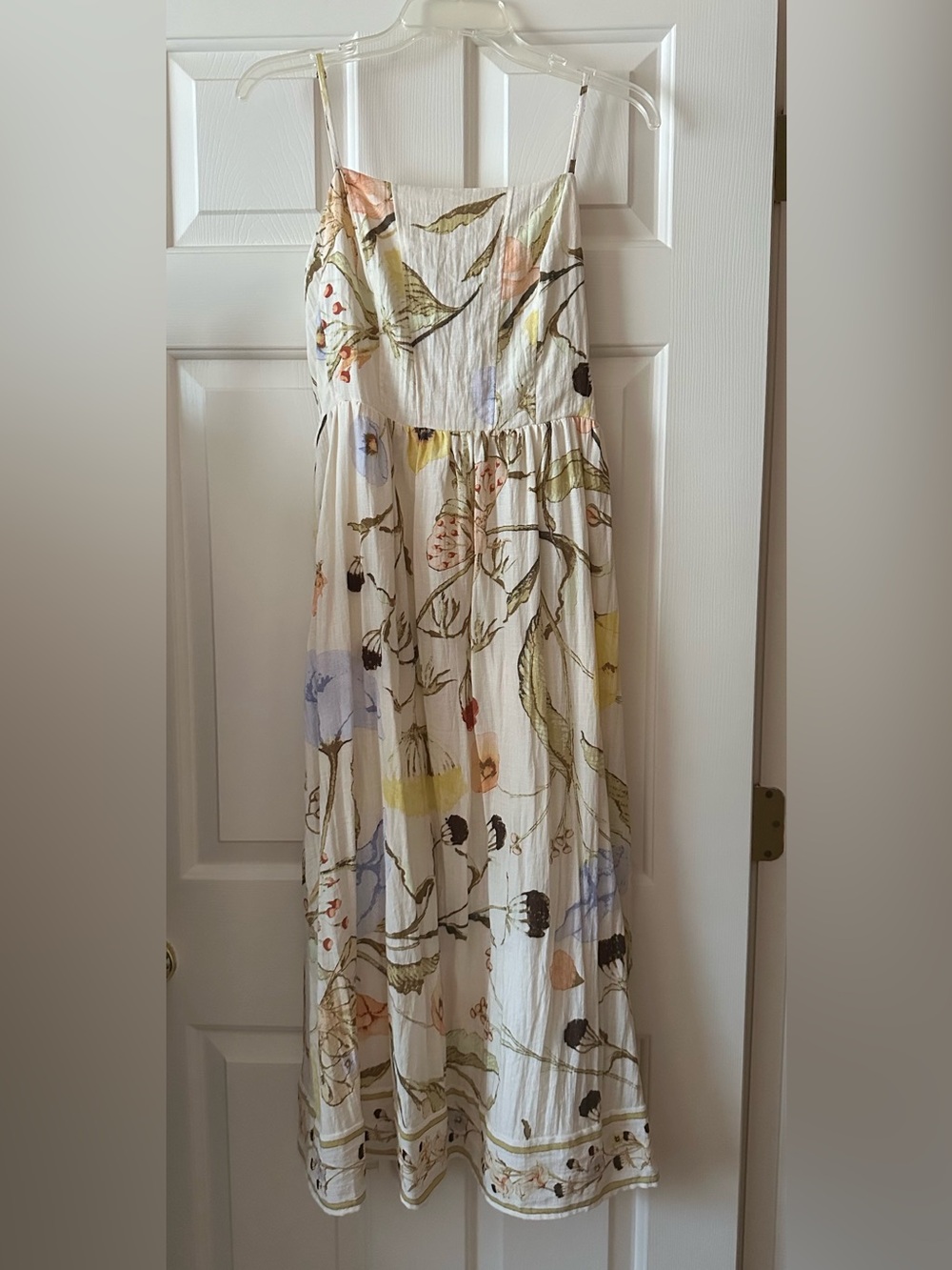 H&M Floral White Maxi Sundress with Pastel Print- Medium